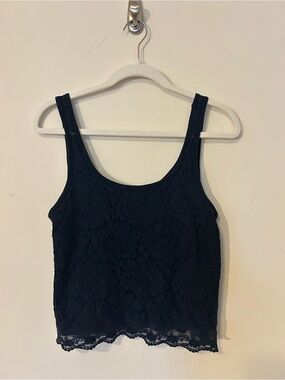 Hollister Dark Navy Lace Tank Top